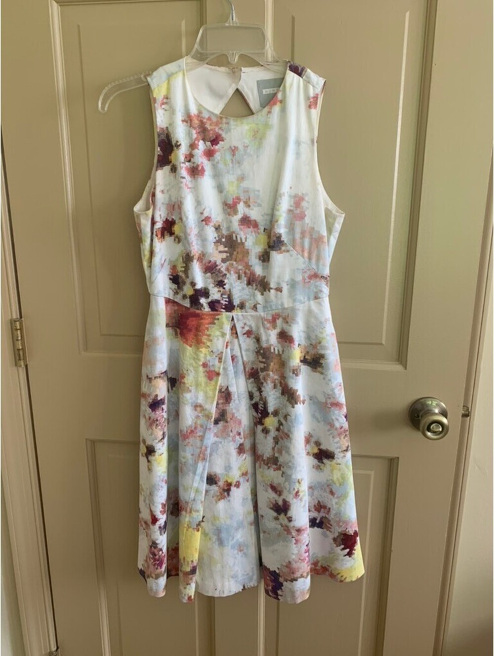 Hunter Bell NY Size 0 Watercolor Floral Print Fit and Flare Dress - Picture 4 of 8
